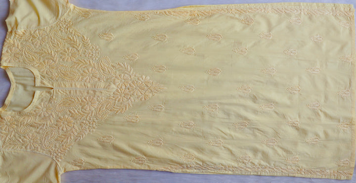 Anah Pastel Yellow Pure Cotton Kurta
