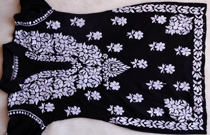 Maahi Black Rayon Coord set - Noor Chikankari