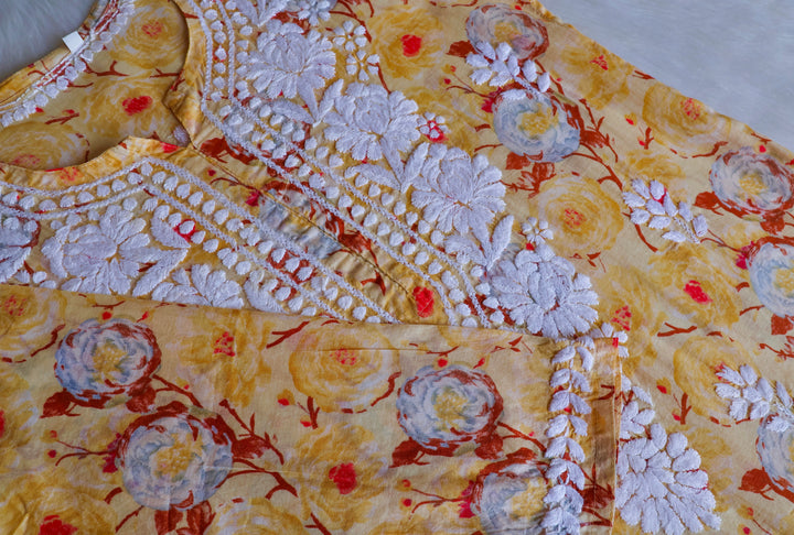 Noor Yellow Pure Mulmul set