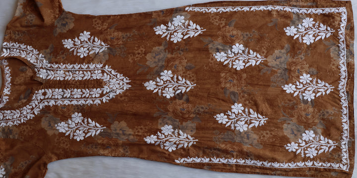 Dahlia Premium Mustard Floral Long MulMul kurta