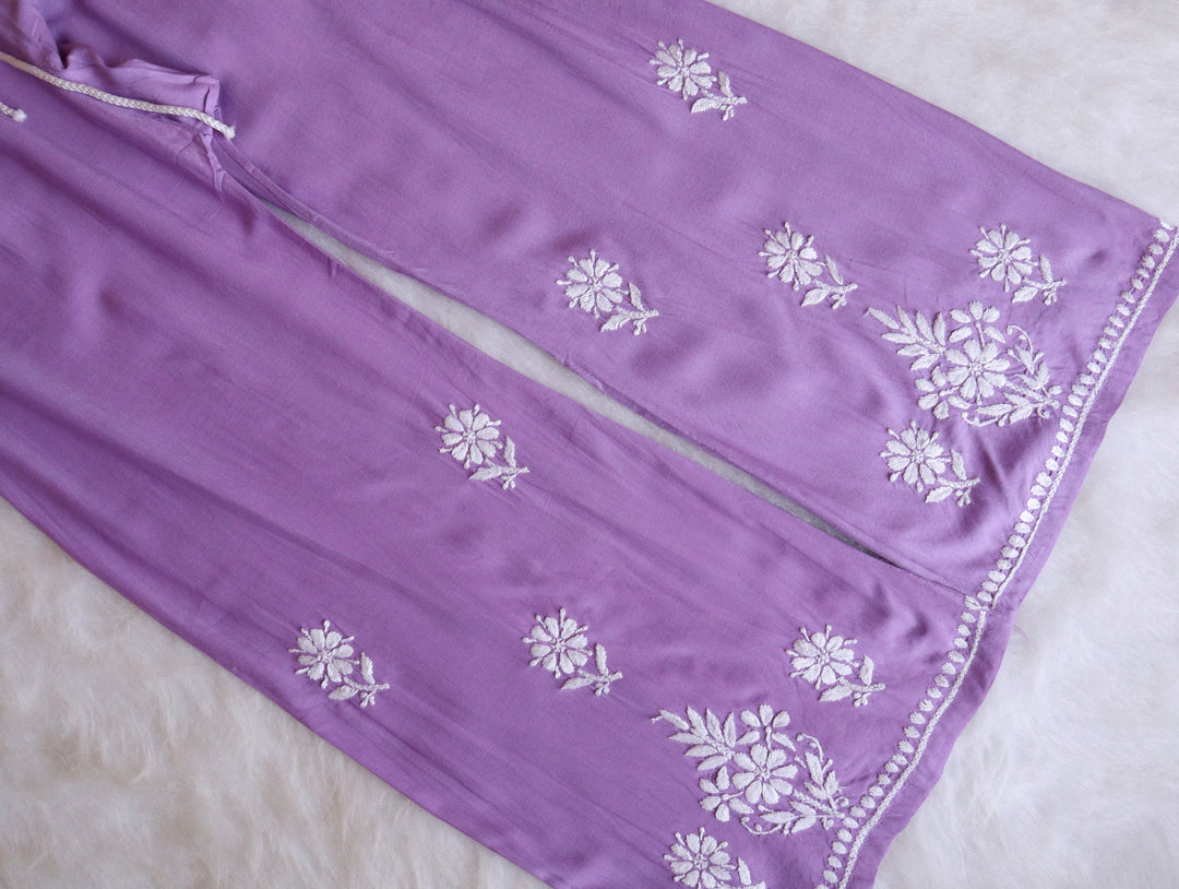 Gul Lavender Rayon Kurta Pant set