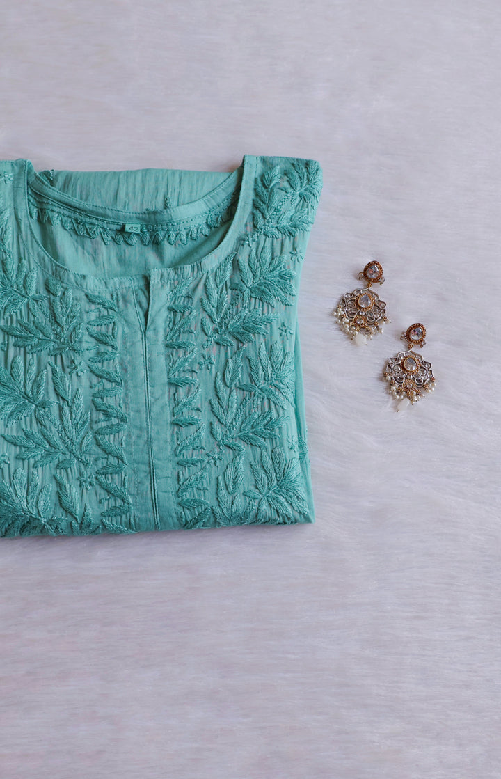 Zaira Sea Blue Pure Cotton Kurta