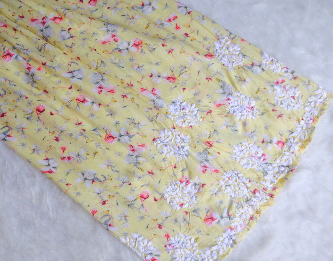 Dahlia Yellow Pure Mulmul set