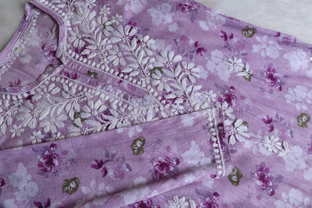 Maira Lavender Mulmul Long Kurta