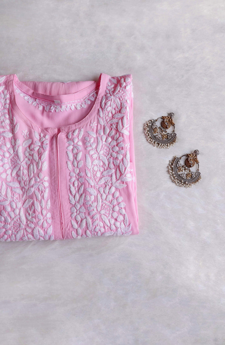 Rahaa Baby Pink Long Rayon kurta