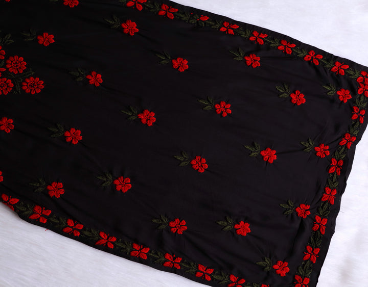 Gulbahaar Black, Red & Olive Rayon Kurta Set