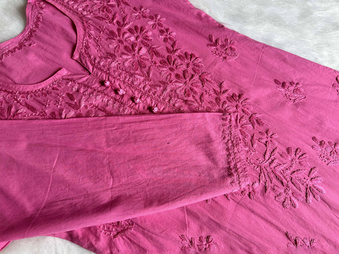 Aafia Mauve Pink Long Cotton kurta