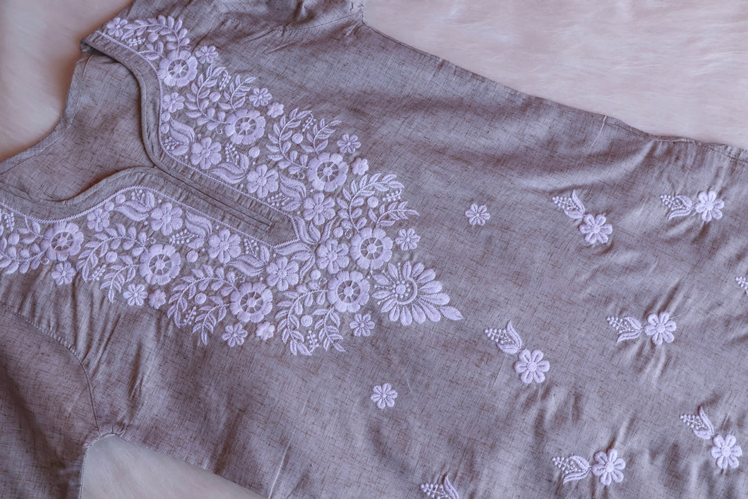 Taraa Grey Cotton Kurta