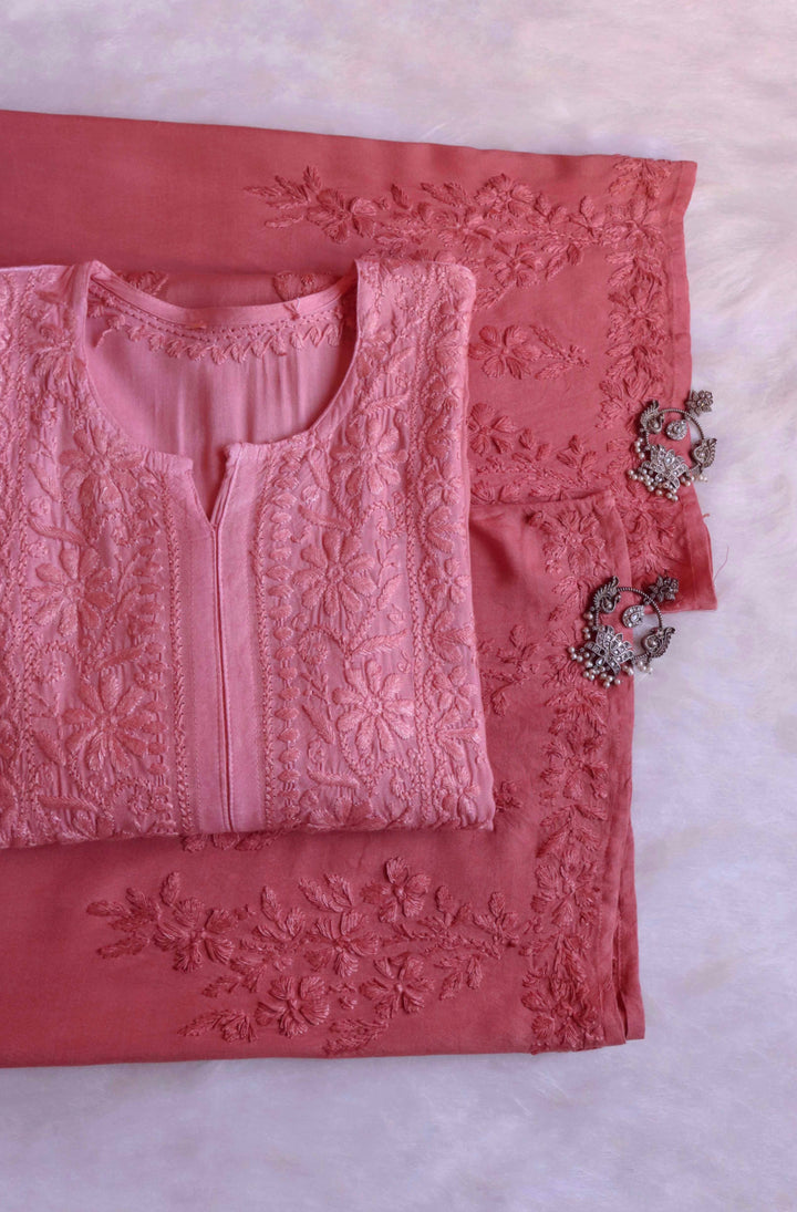 Aayat Rose Brown Rayon Kurta Pant set