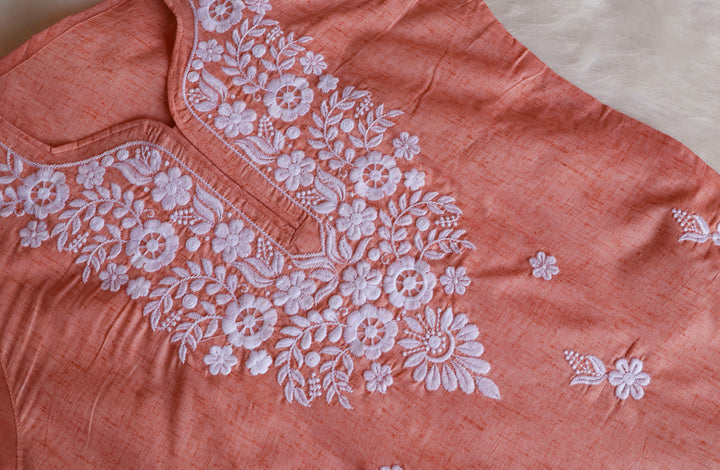 Taraa Rose Brown Cotton Kurta