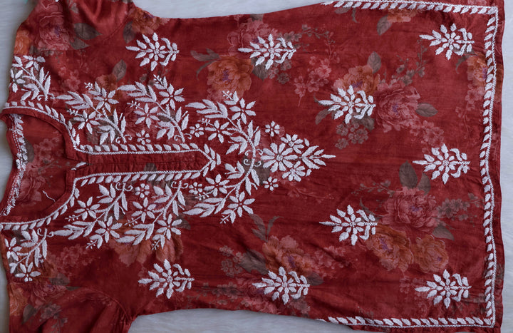 Dahlia Rose Brown Mulmul short top