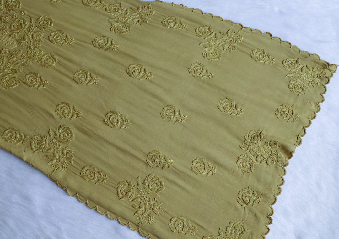 Gul Pastel Olive Scalloped Rayon set