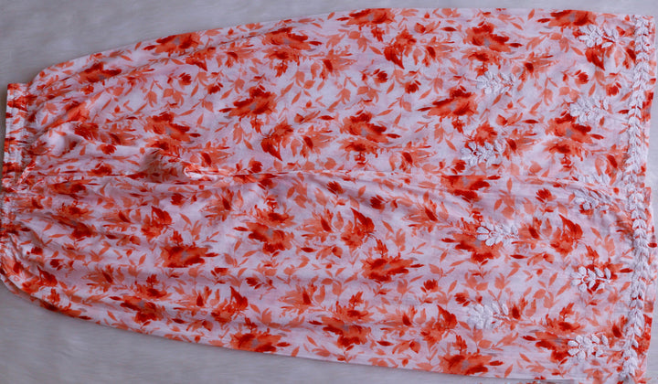 Abhira Peach Pure Mulmul set - Noor Chikankari