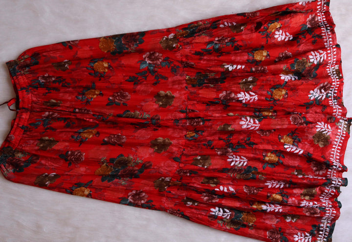 Ishra Red Pure Mulmul set