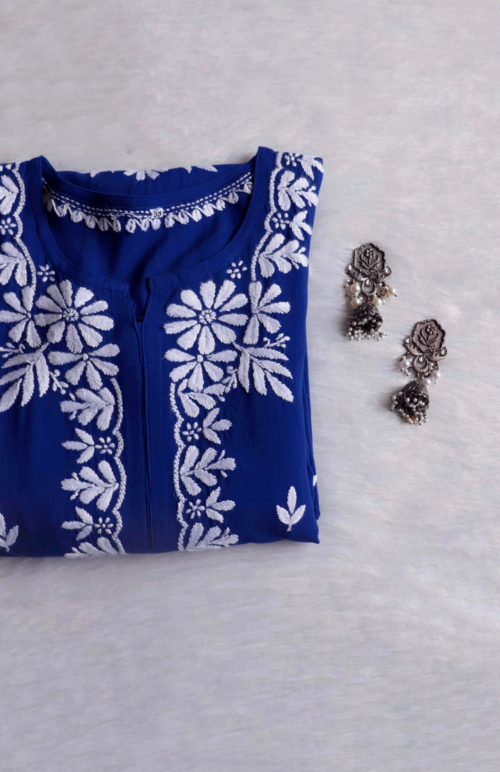 Zainab Royal Blue Long Rayon kurta