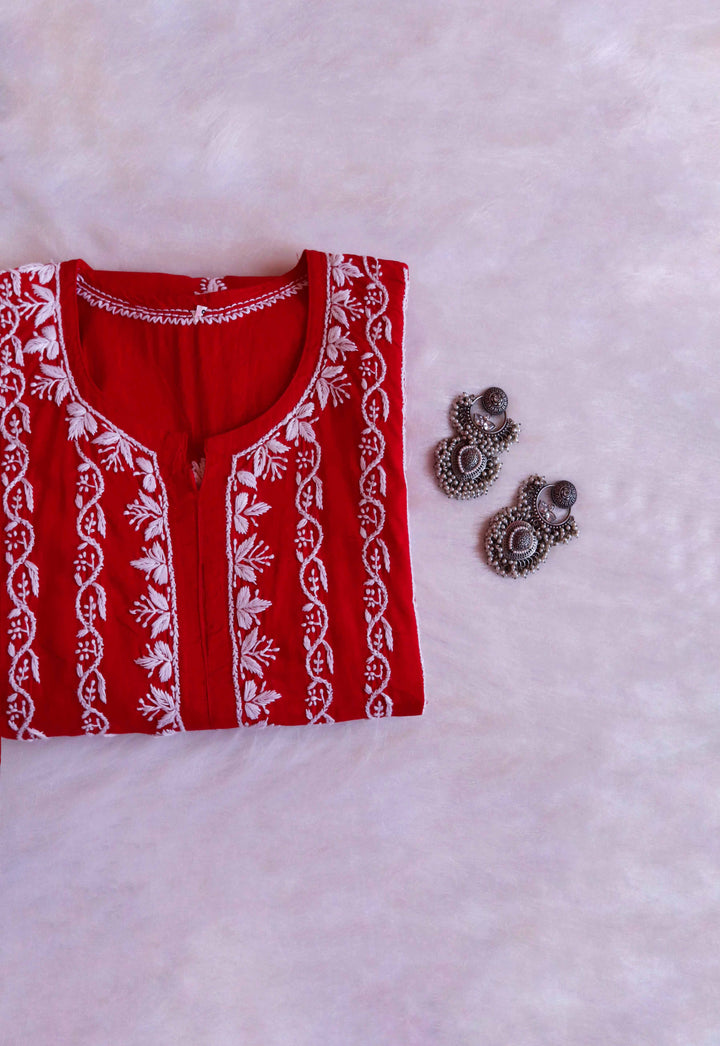Maira Red Cotton Kurta