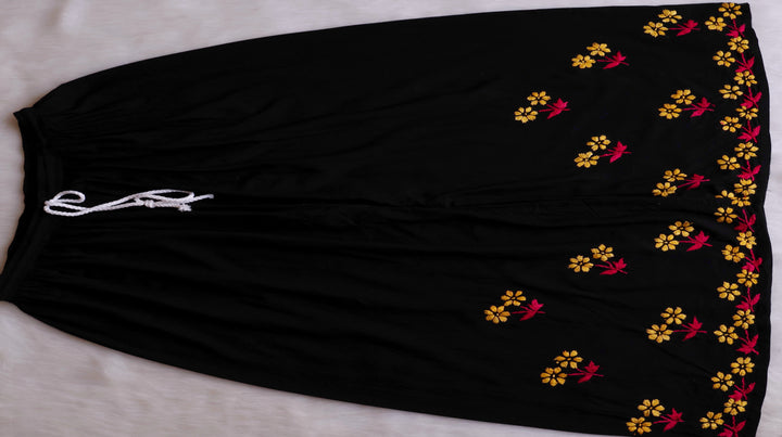 Sitara Black, Pink & Yellow Rayon Kurta Set - Noor Chikankari