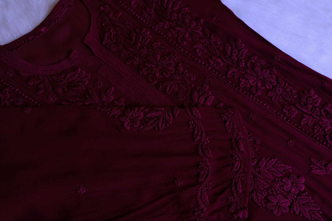 Mahnoor Deep Purple Viscose Georgette Kurta