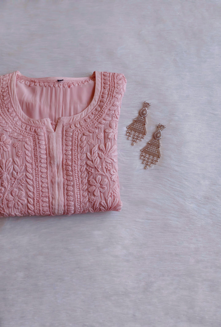 Haya Rose Beige Pure Crepe Kurta