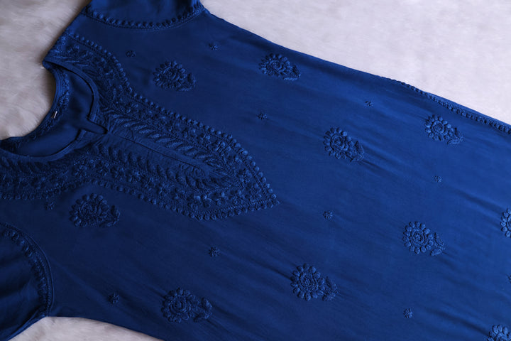 Alina Royal Blue Long Rayon Kurta