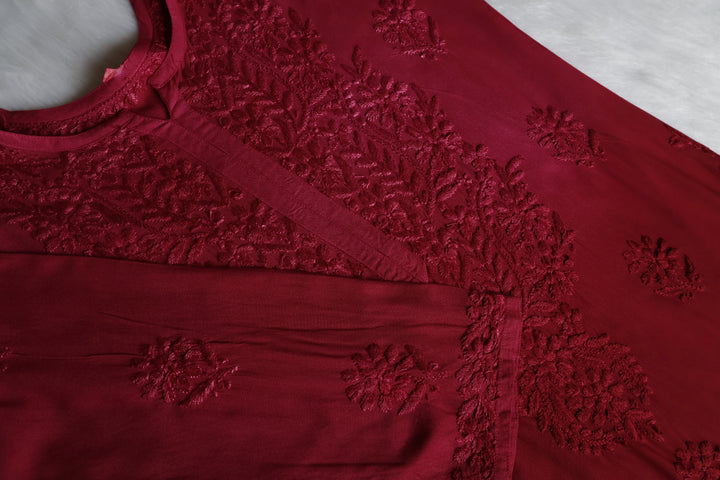 Duaa Rose Brown Long Ombre Rayon Kurta