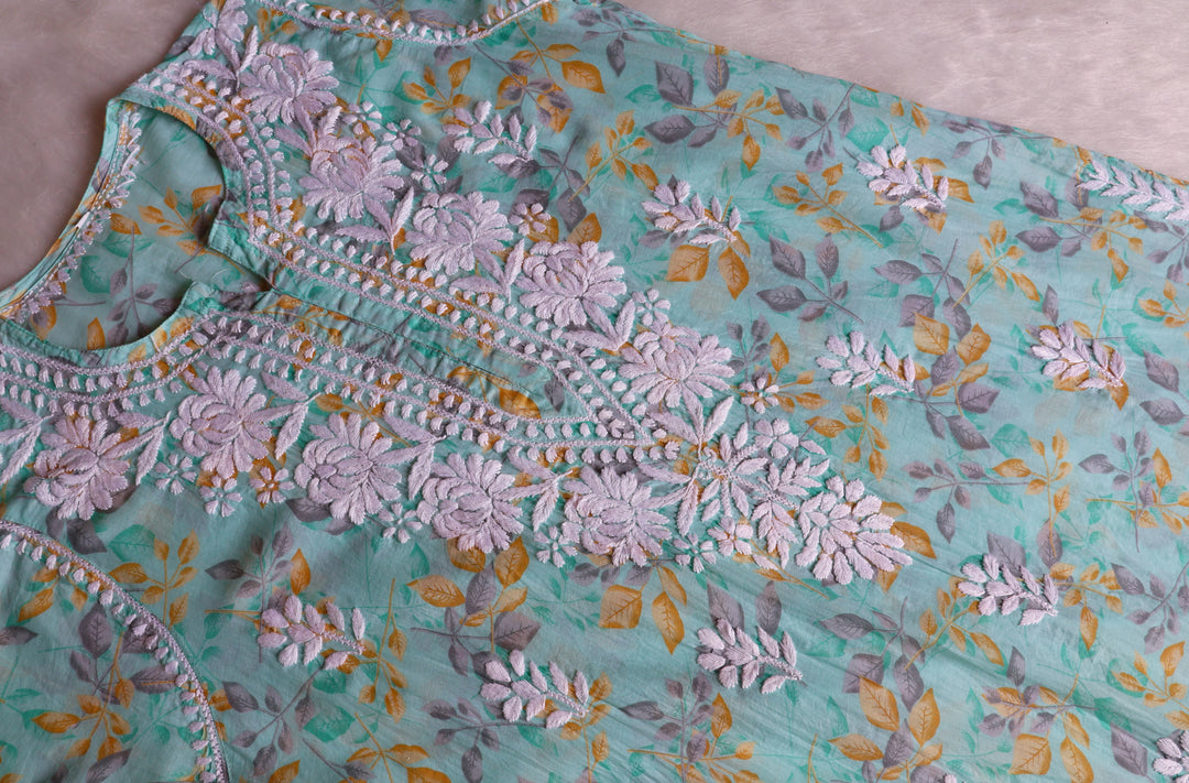 Iris Mint Green Pure Mulmul set