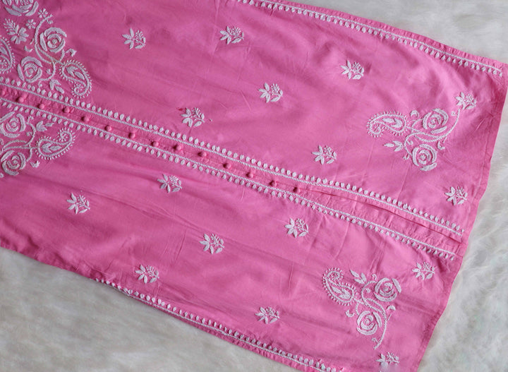Gul Baby Pink & White Cotton Kurta