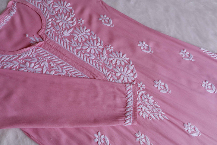 Aayat Mauve Pink Long Rayon kurta