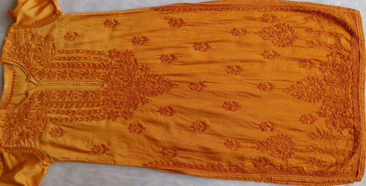 Ruhaab Mustard Pure Chanderi set