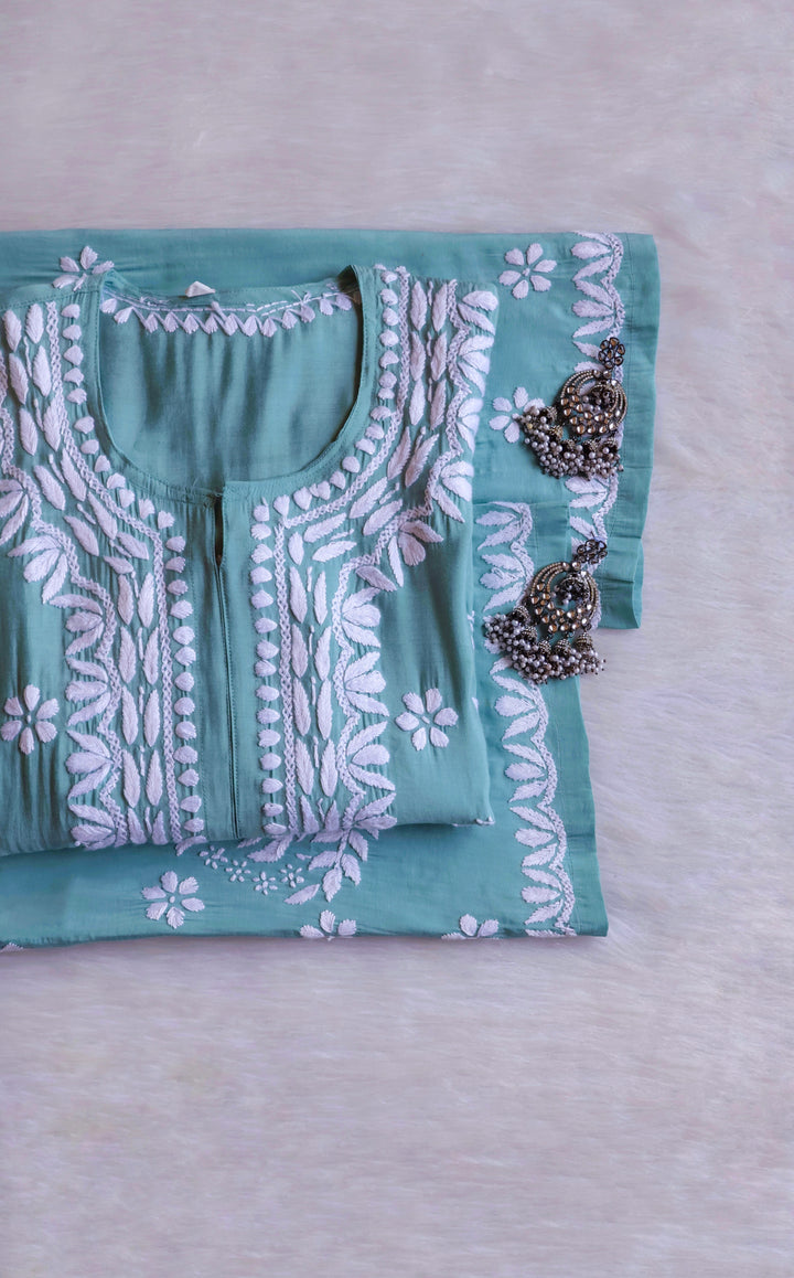 Anaisha Sea Blue Silk Crepe Kurta set