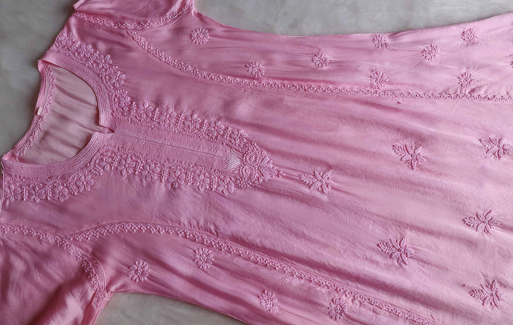 Mehr Baby Pink Modal Silk Dress