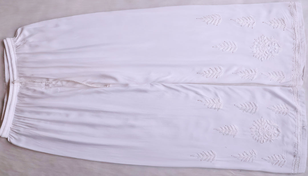 Naida White 2 piece Rayon Mukaish set