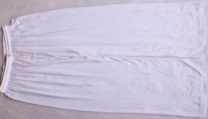 Naida White 2 piece Rayon Mukaish set