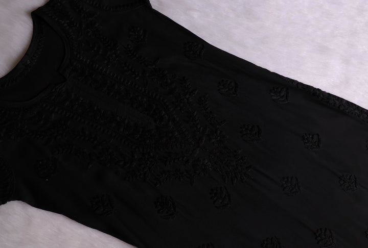 Alina Black Long Rayon Kurta
