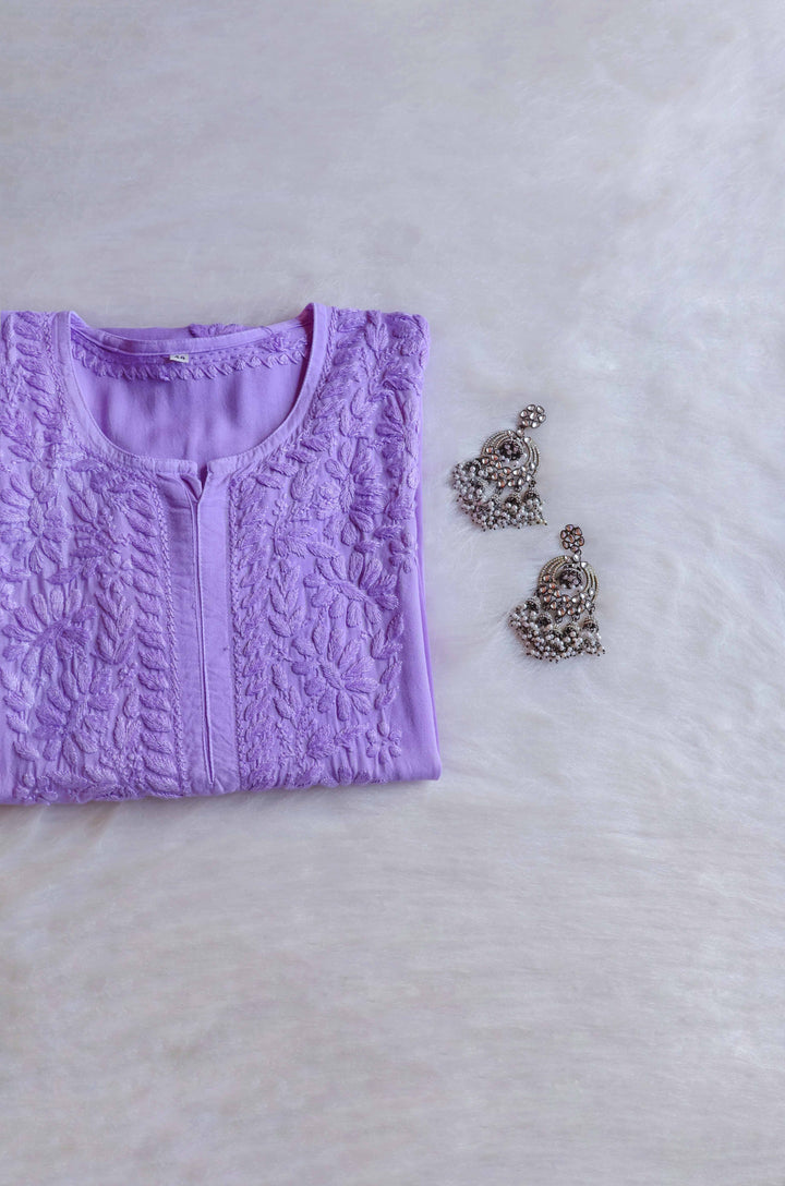 Amirah Lavender Ombre Long Rayon Kurta