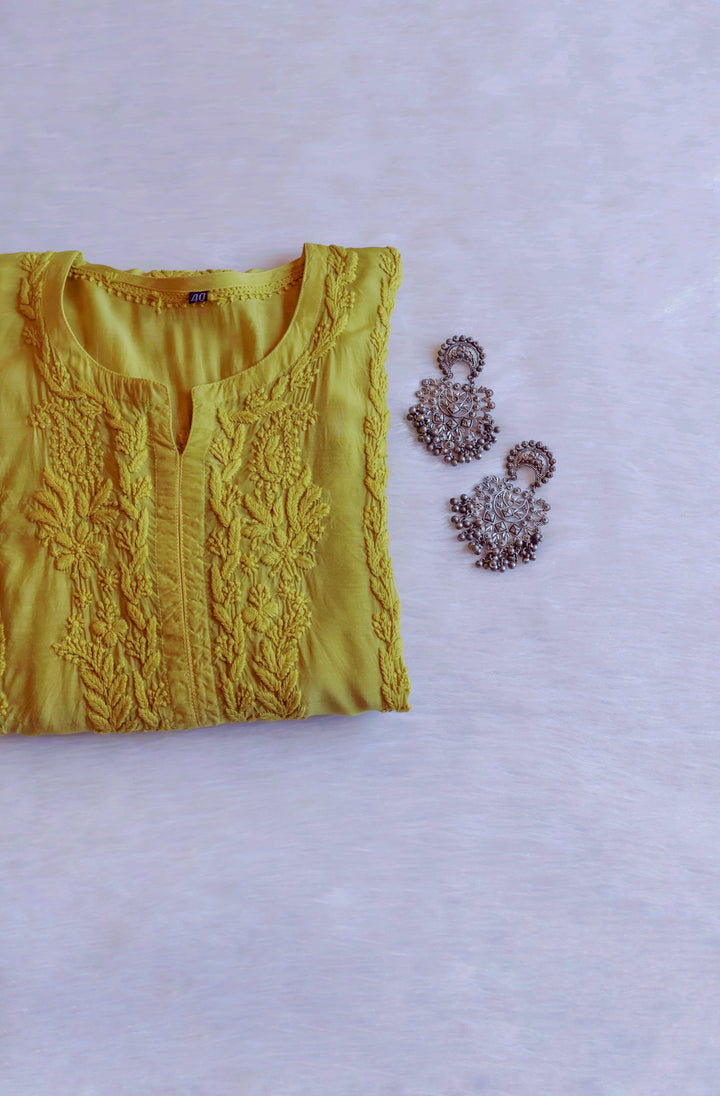 Haania Olive Green Pure Muslin Kurta