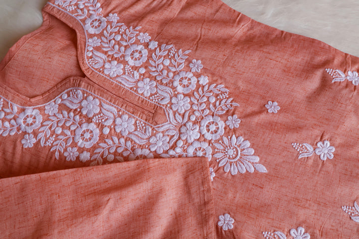 Taraa Rose Brown Cotton Kurta