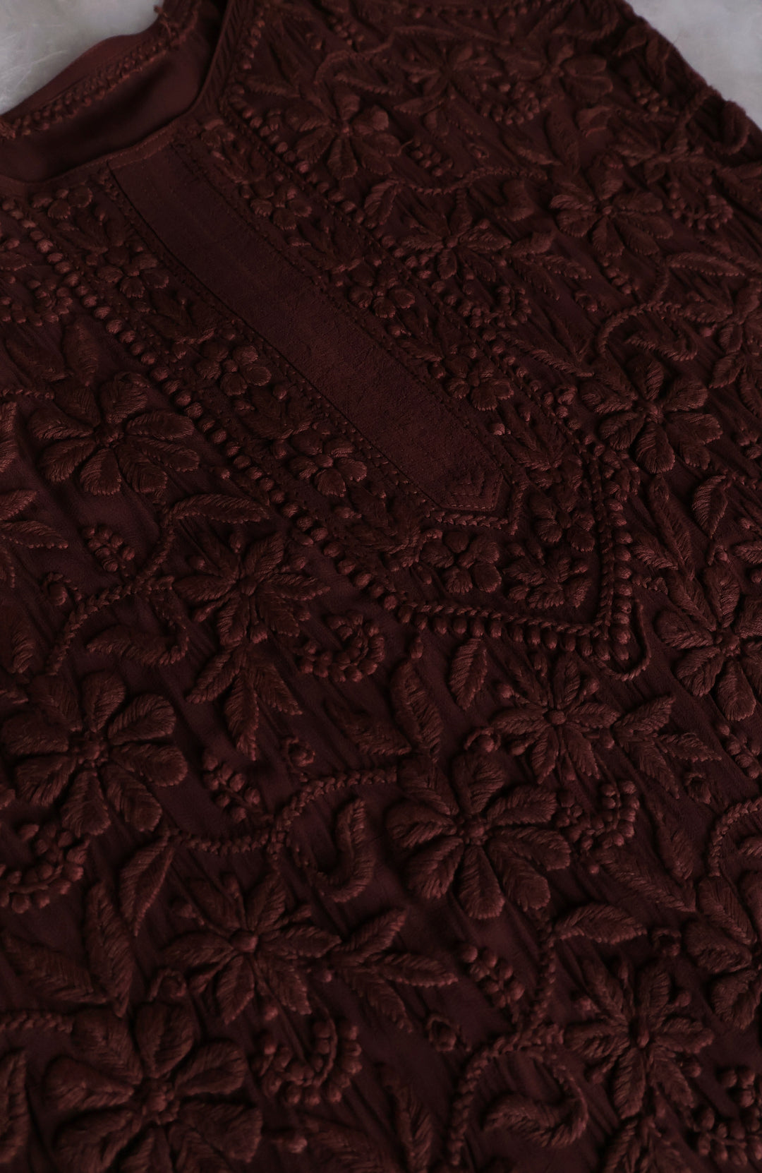 Mehr Chocolate Brown Long Viscose Strappy Kurta