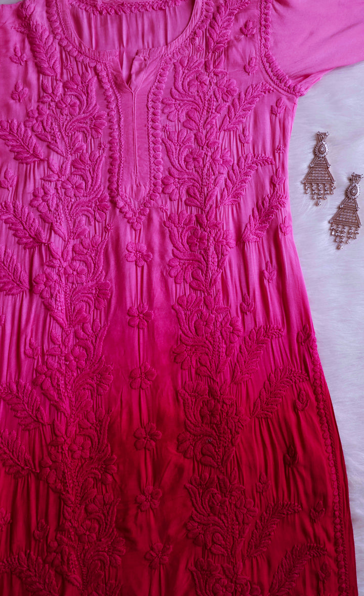 Yalina Deep Pink Pure Muslin Kurta
