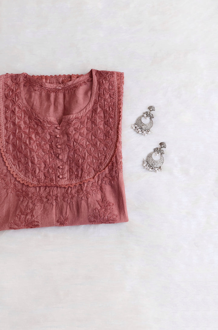 Jannat Dusty Purple Short Chanderi Kurta