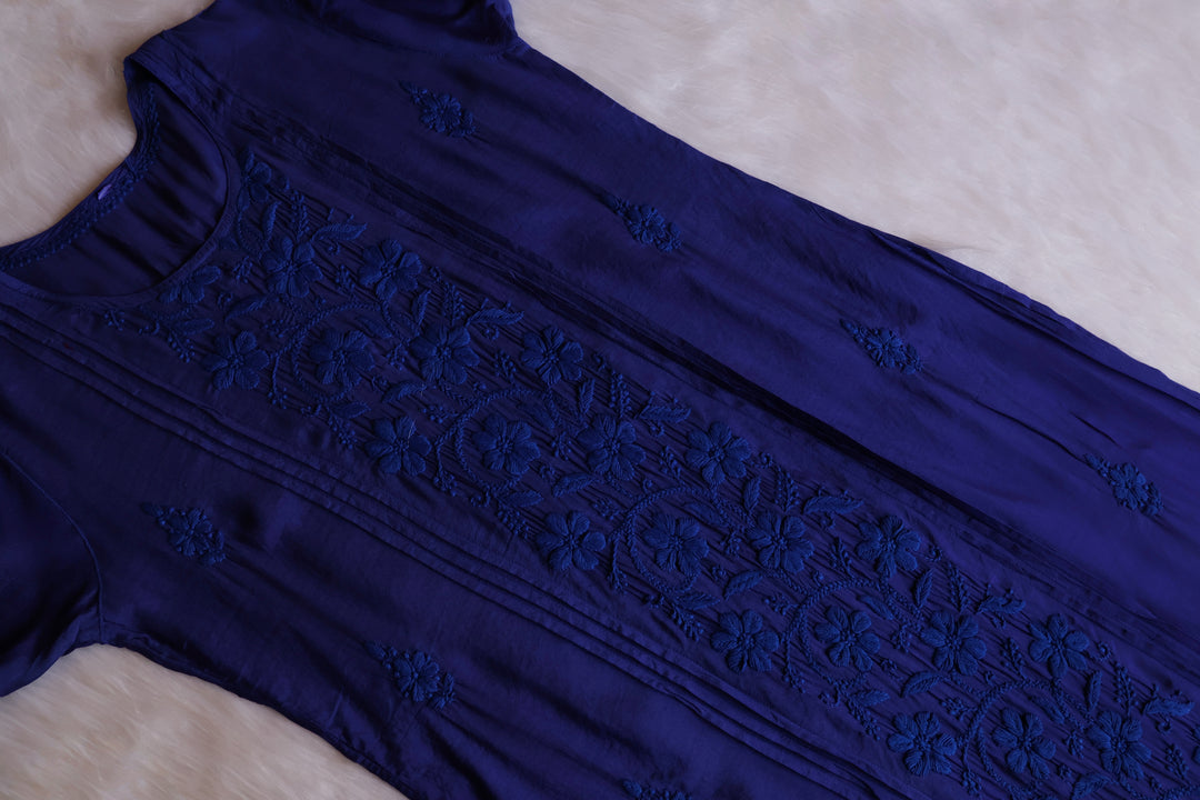 Mayra Royal Blue Pure Muslin Kurta