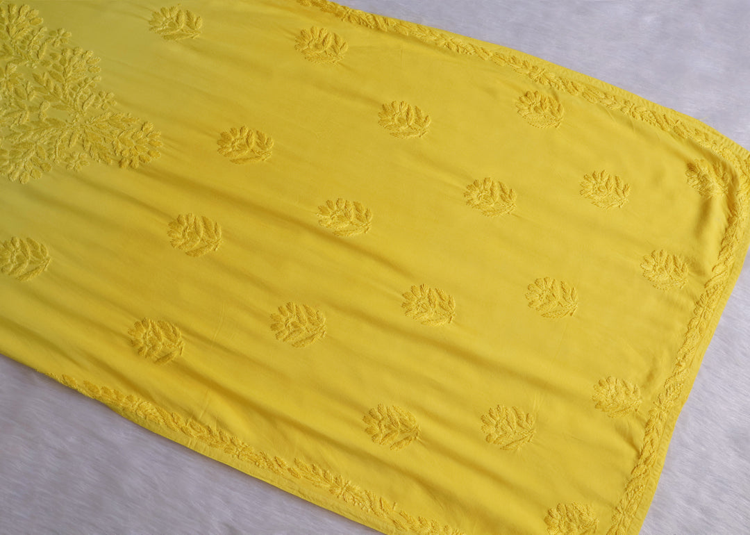 Alvira Lemon Yellow Long Ombre Rayon Kurta