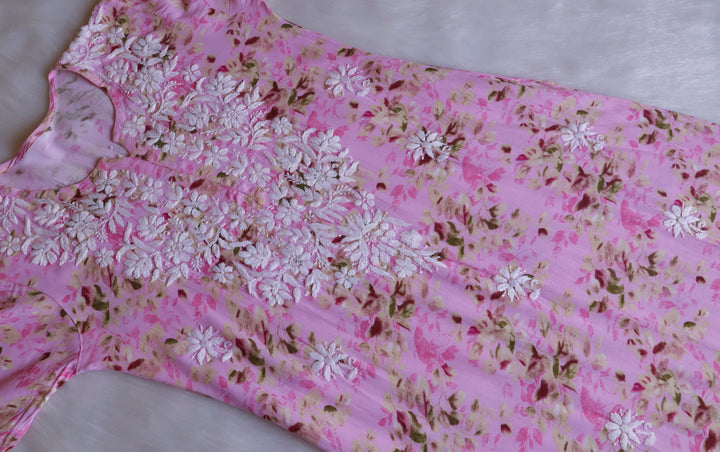 Maryam Baby Pink Long Modal Kurta