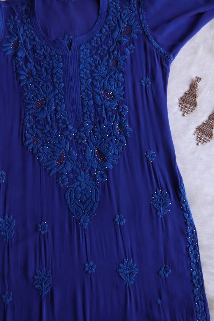 Mariya Royal Blue Viscose Georgette Kurta