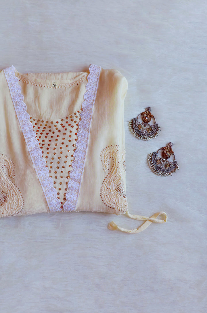 Anabiya Butter Yellow Pure Chiffon Dress