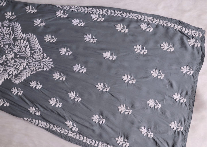 Mahnoor Grey Long Modal Kurta