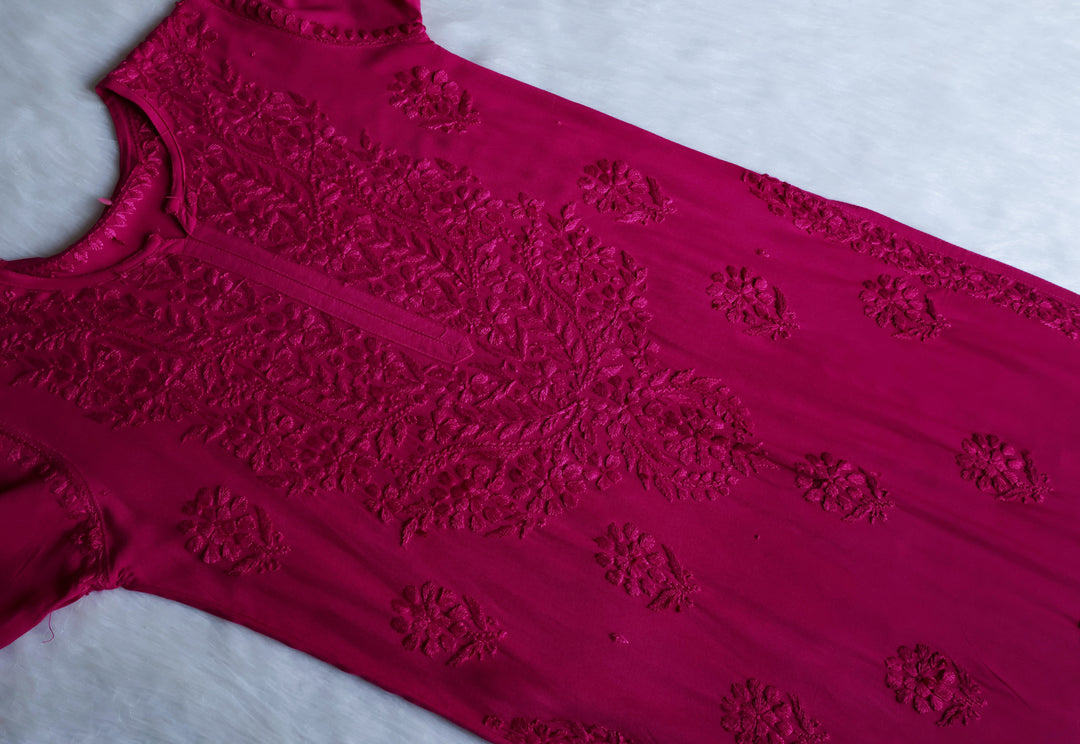 Duaa Deep Plum Long Ombre Rayon Kurta