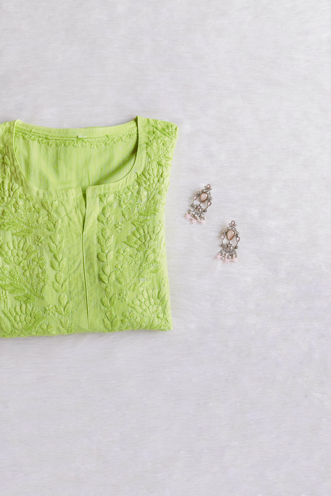Mariam Lime Green Pure Cotton Kurta