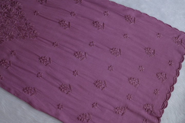 Alishba Dusty Purple Scalloped Rayon set