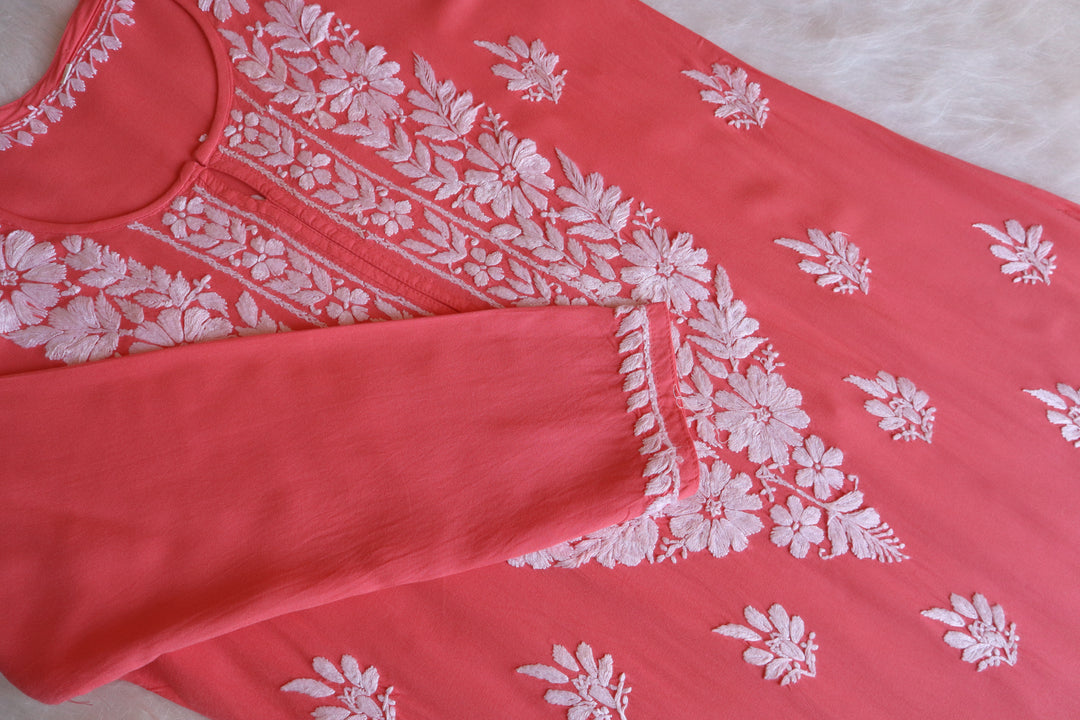 Zainab Rose Pink Rayon Kurta Pant set